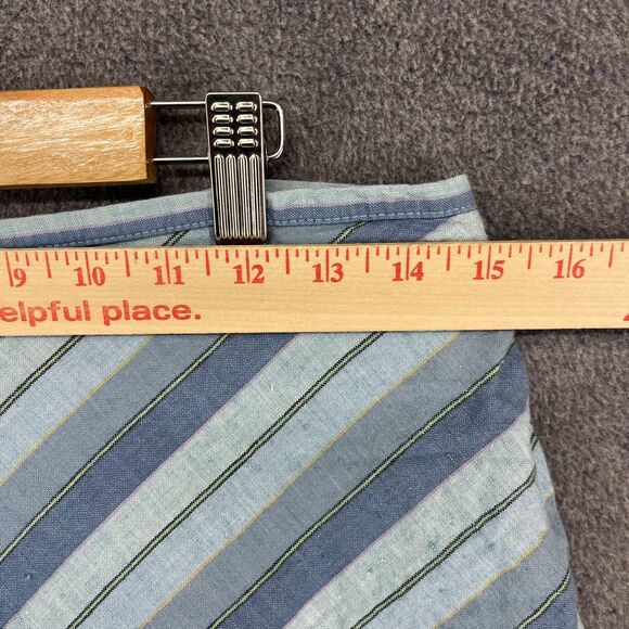 GAP Skirt Womens 6 Blue White Chevron Stripe Linen Cotton A Line Pockets Summer - Picture 6 of 14